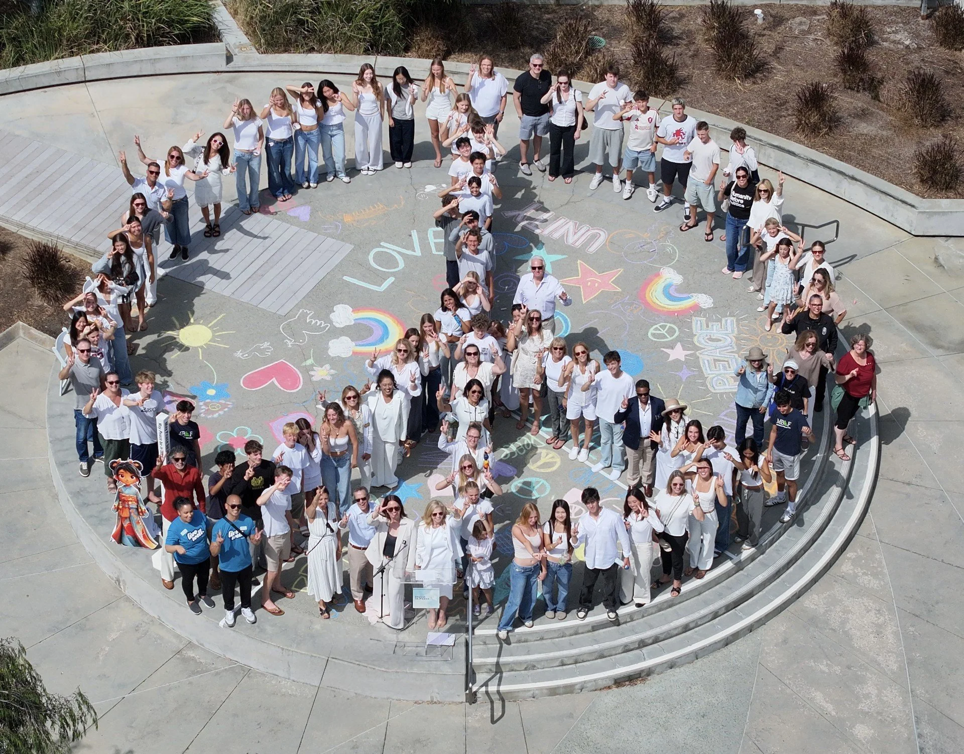 21 September, 2026 International Day of Peace in Manhattan Beach. This aerial photo was captured after a moving program that connected our community on this important day.
