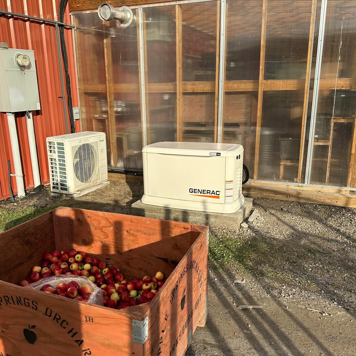24 kw installed to back up this garden centre in North Bay. 🍎🍎🍎💐💐💐 #generac #generator #electrician #gardencentre  #apples #flowers #pumpkins #poweroutage #northbay #ontario