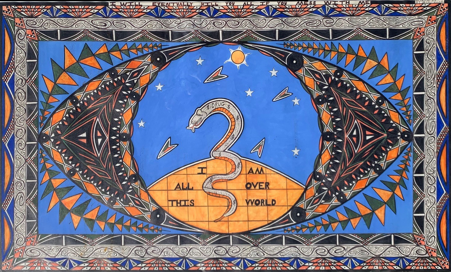 "I am all over this world" - 18x30 - poster paint and marker on paper