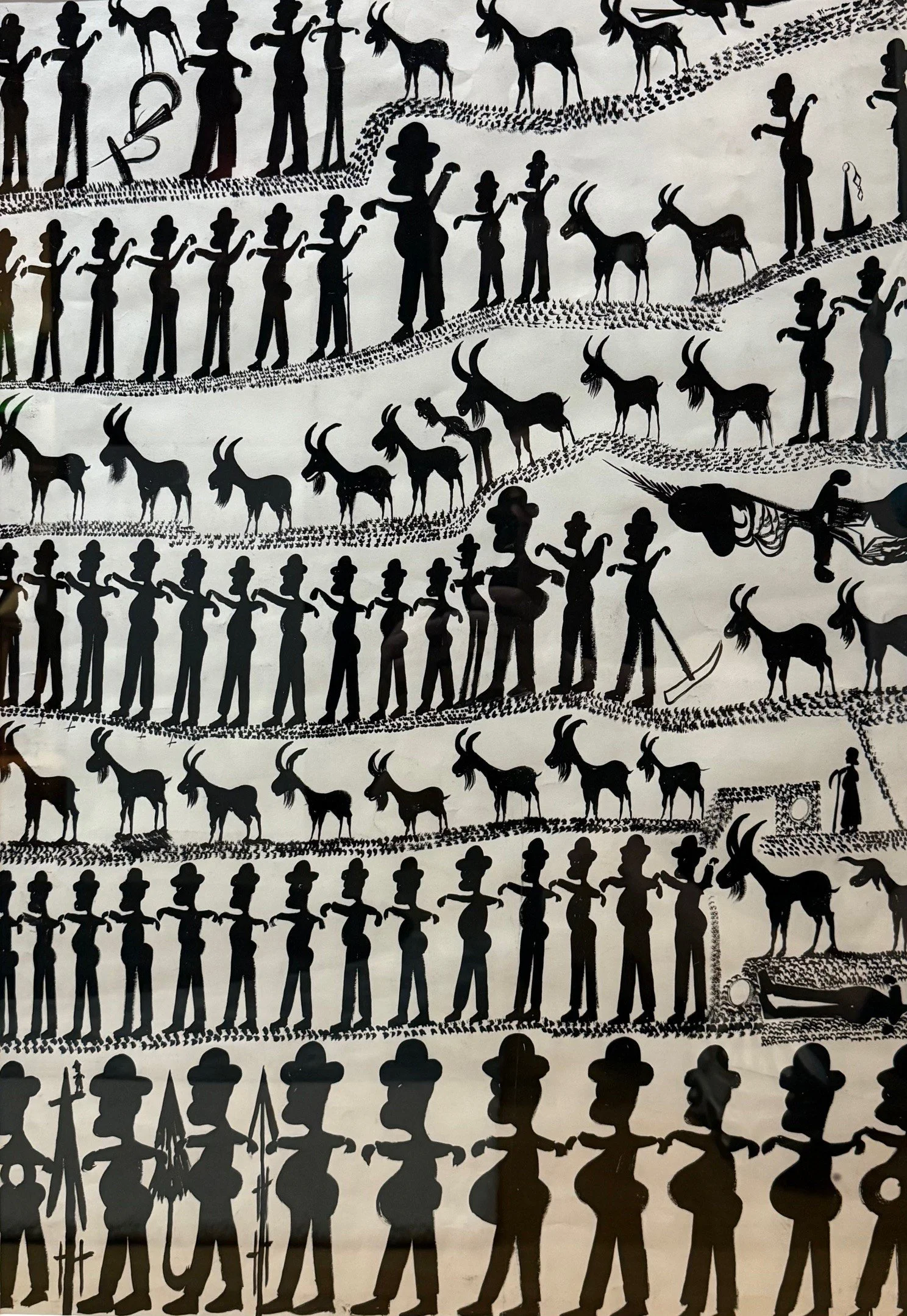 Untitled black and white - 27x19 - double sided Goache on paper - c. 1967