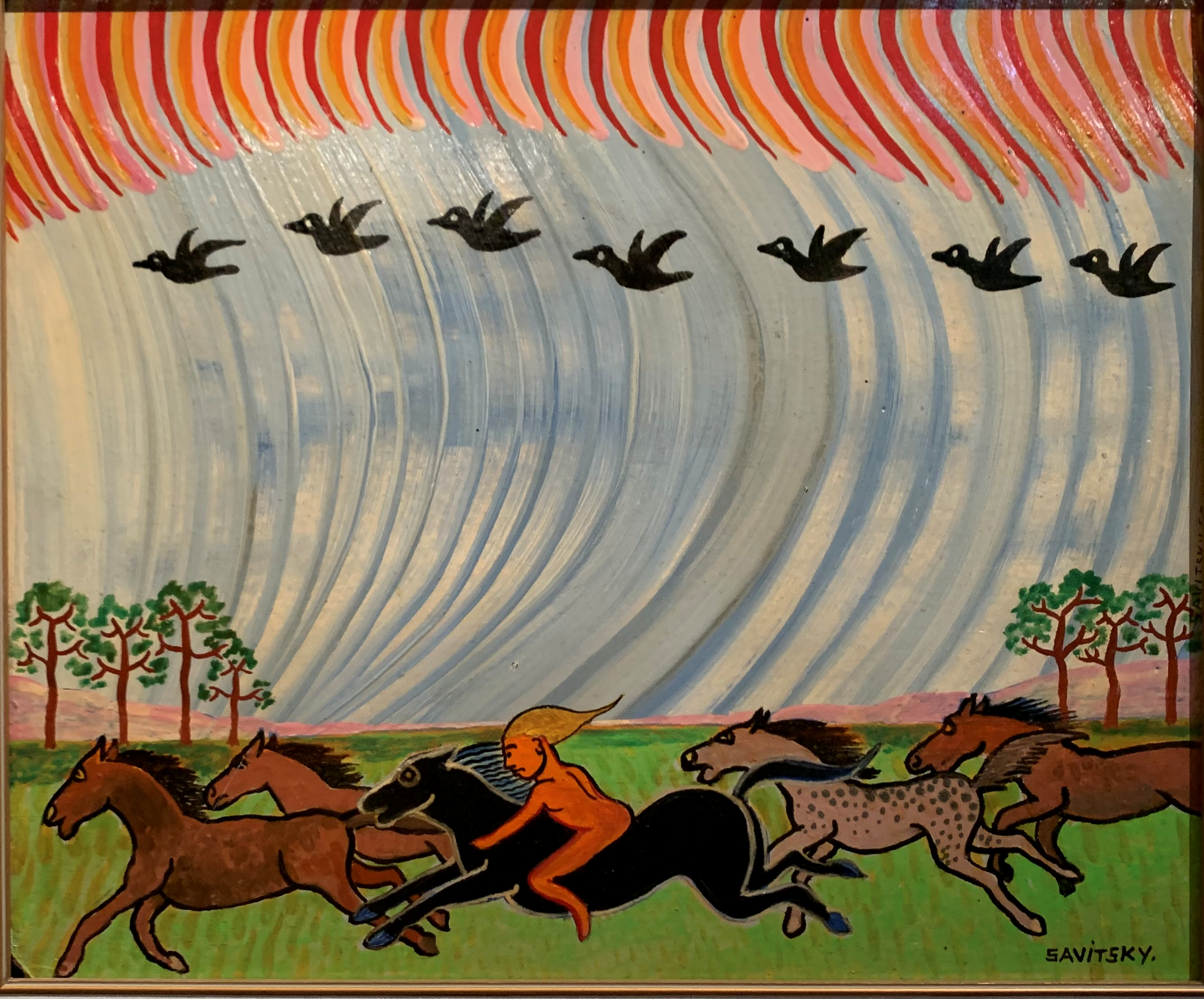 Lady Godiva and the Storm - 1965 - 14x17 - oil paint on masonite board