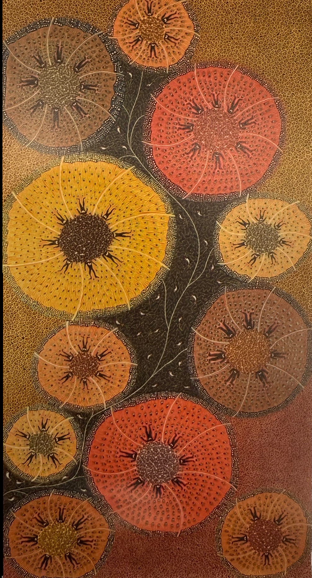 Untitled - circa 2000 - ink and acrylic on handmade paper - 39" x 24"