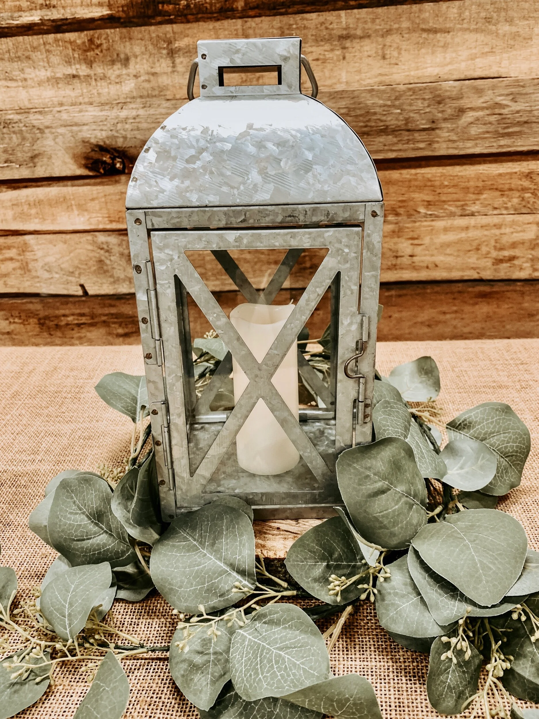 12" Galvanized Lantern - $4ea
(15 available)
Add Flameless Candle - $1.50