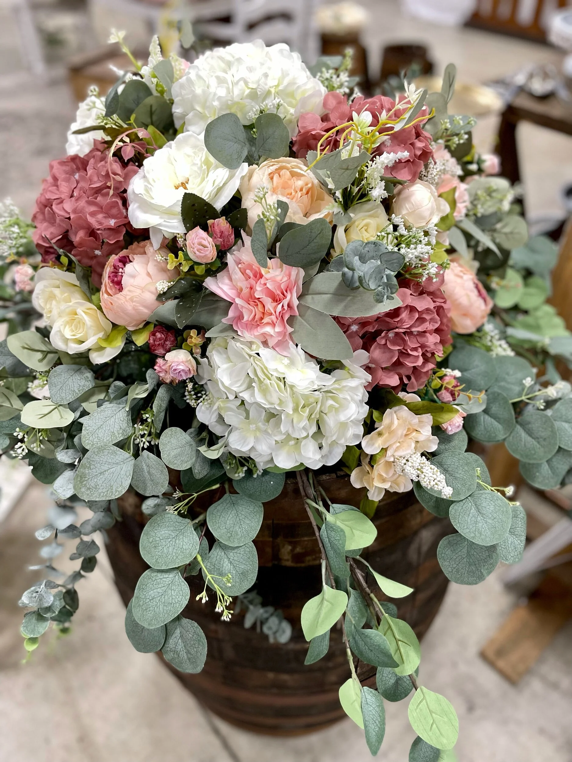 Blush Barrel or Tabletop Arrangement - $40 each