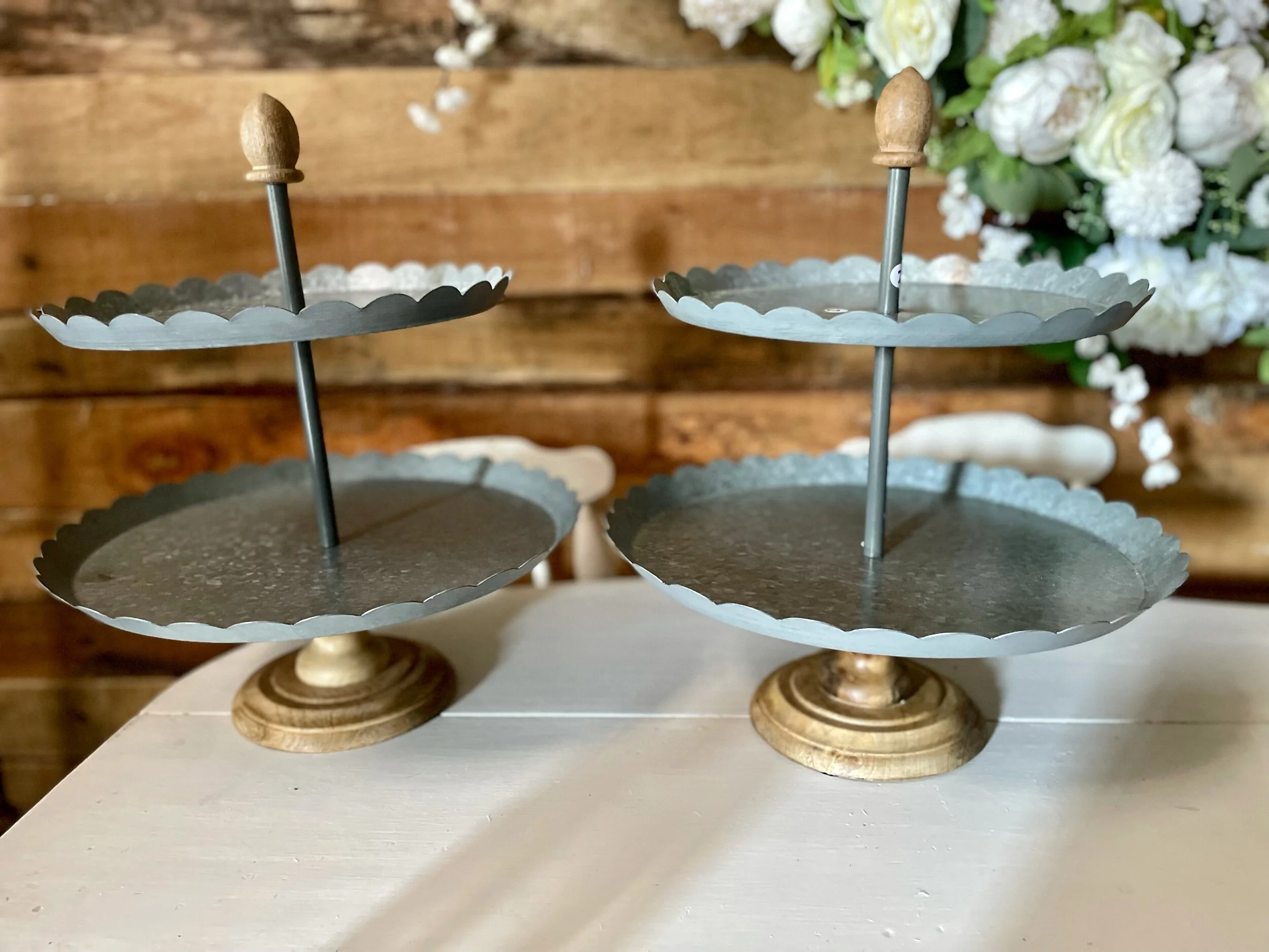 2 Tier Galvanized Stand (2 available) - $10 each