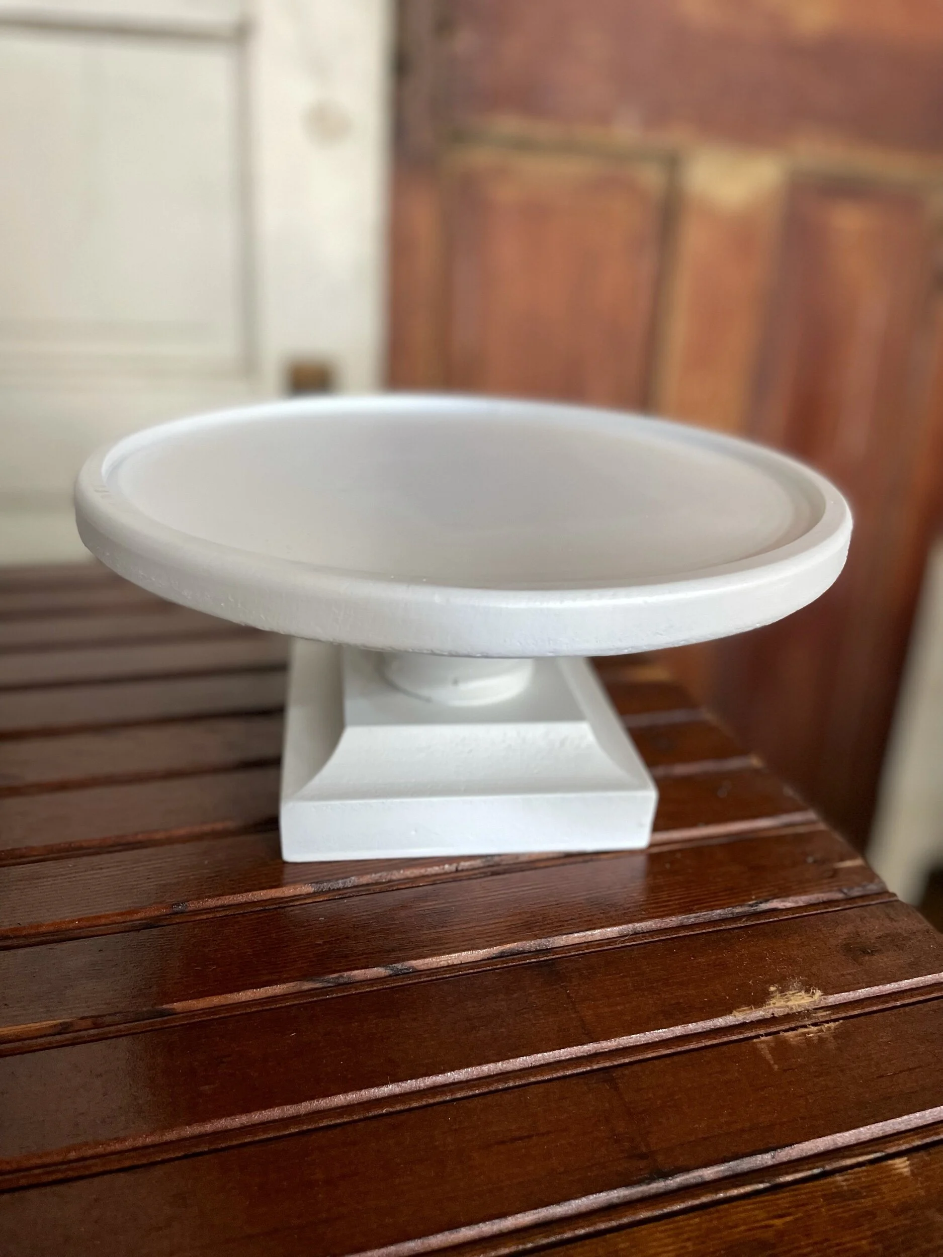 White Wood Cake Stand - $10