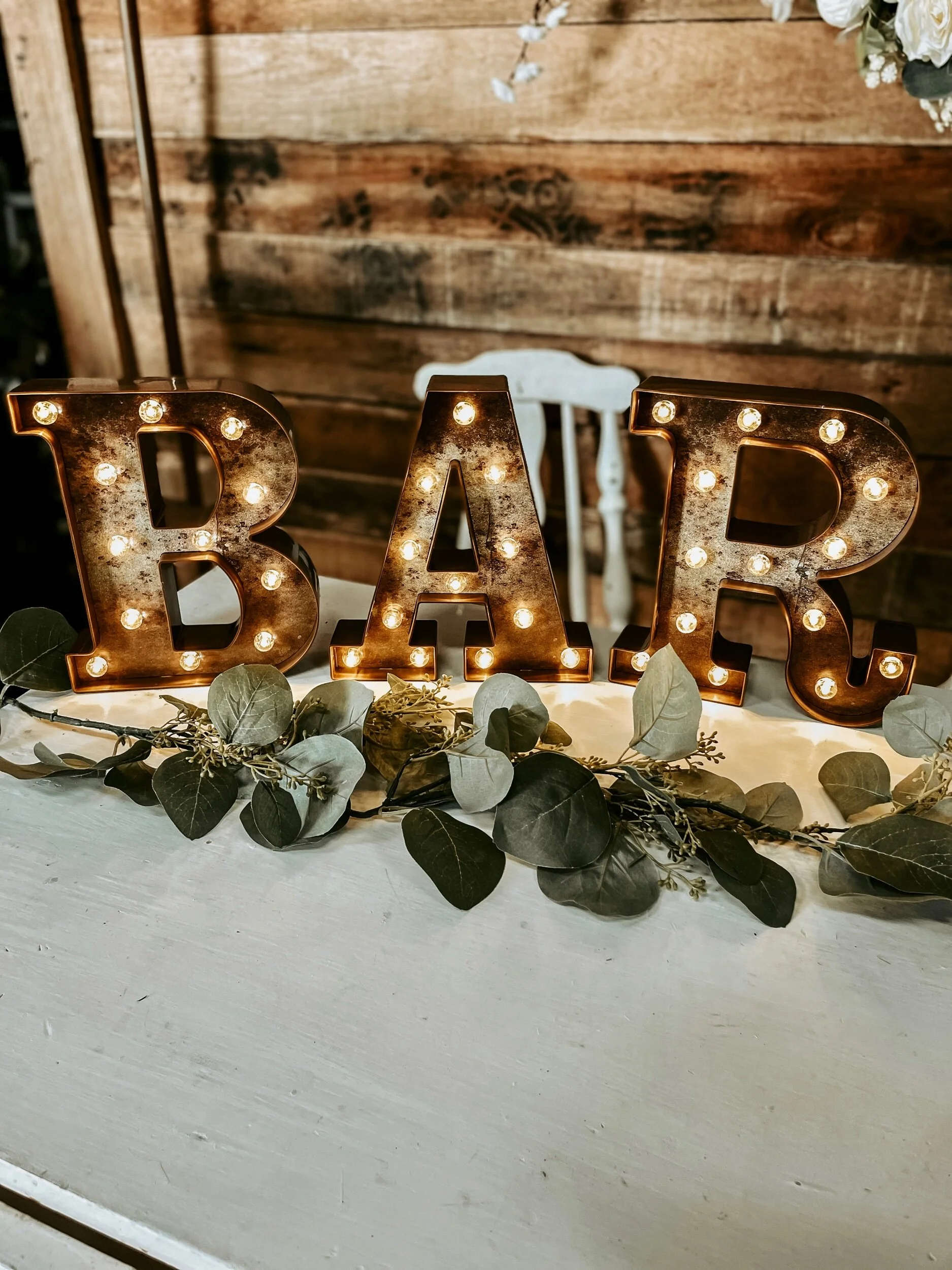 "BAR" - 9" Tall x 8" Wide Each (Battery Operated) - $15