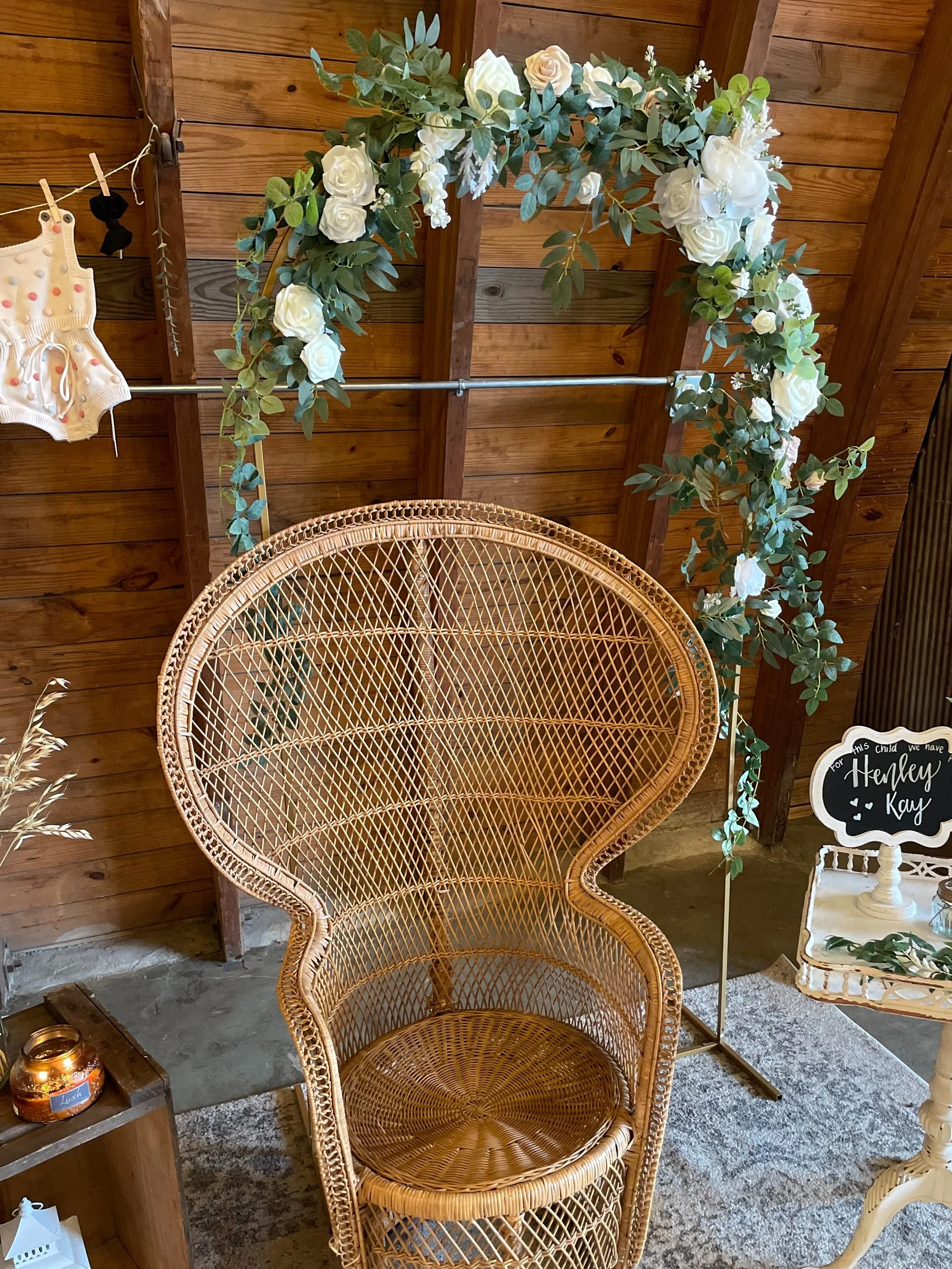 Blush Garland #1 (9' Long) - $45 / Pictured on our gold metal arch