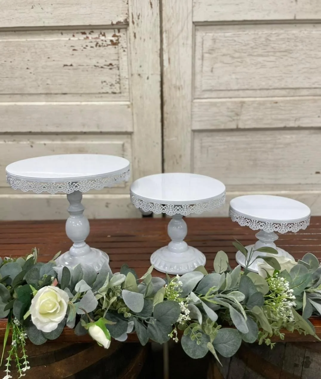 12" White Metal Stand - $12 / 
10" White Metal Stand - $10 / 
8" Metal Metal Stand - $5