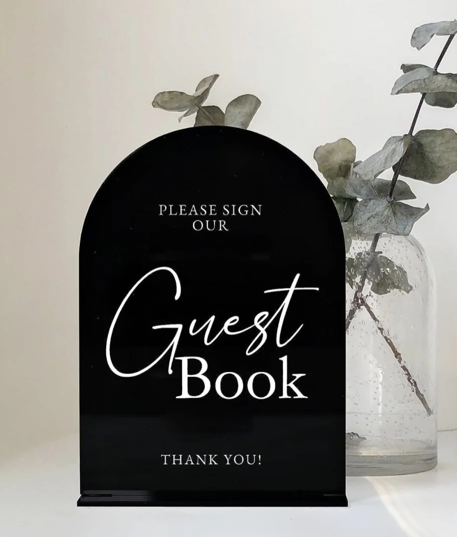 Black Arched Guest Book (5" x 7") - $3