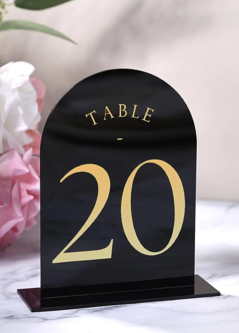 Black & Gold Tabel Numbers (1-20)