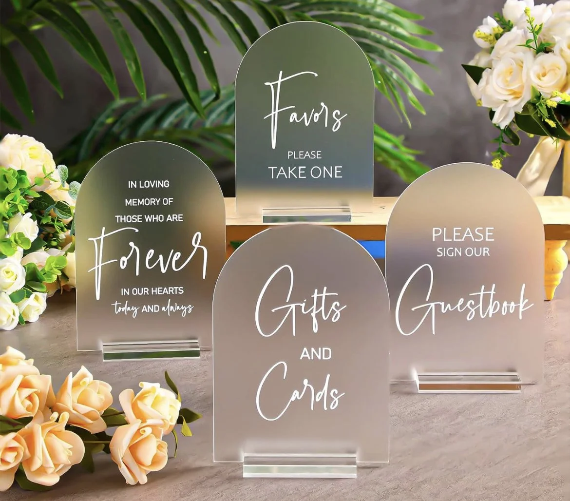 Frosted Arched Signs (5" x 7") - $3 each