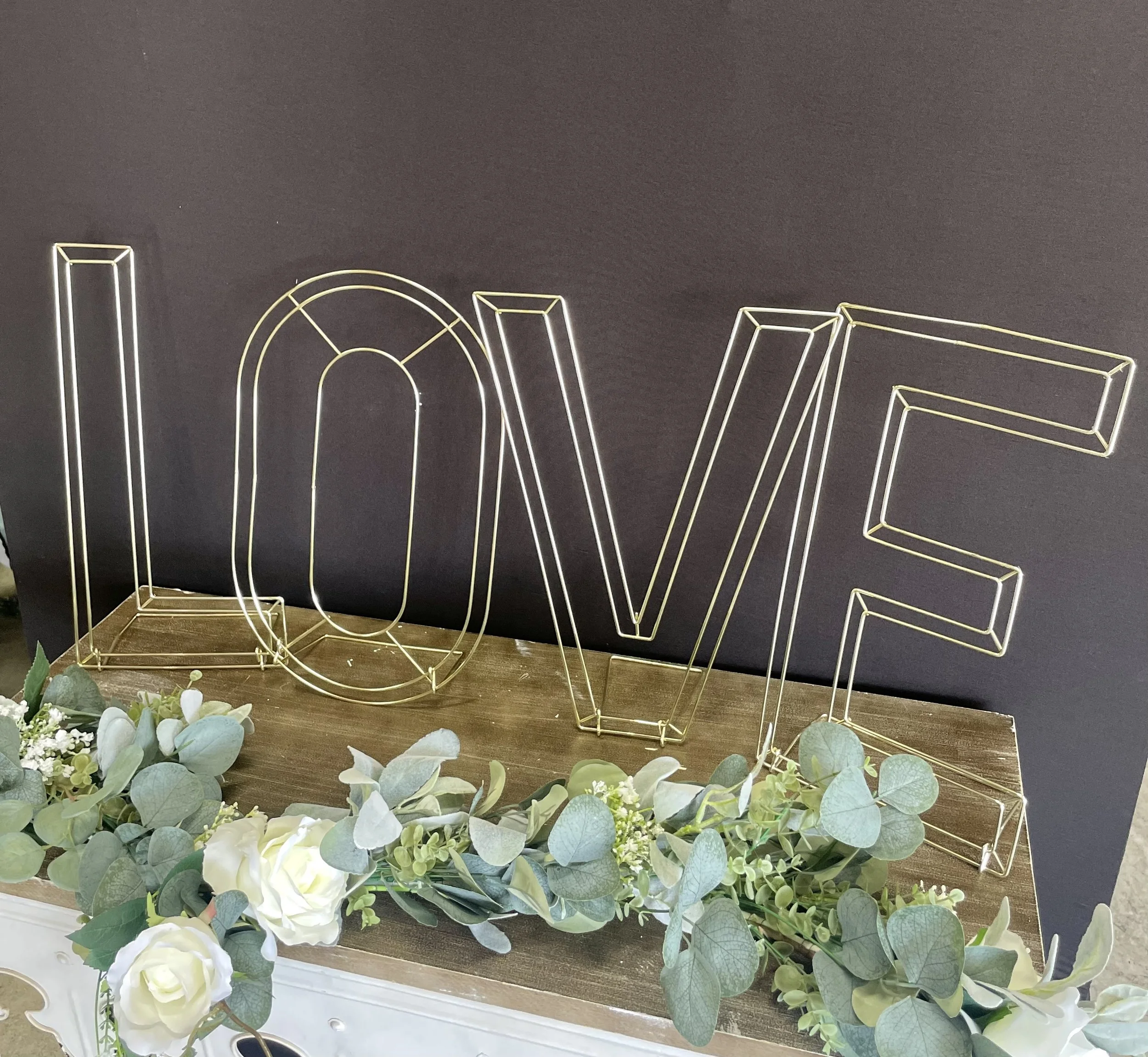 "LOVE" Gold Metal Letters (17" Tall) - $12