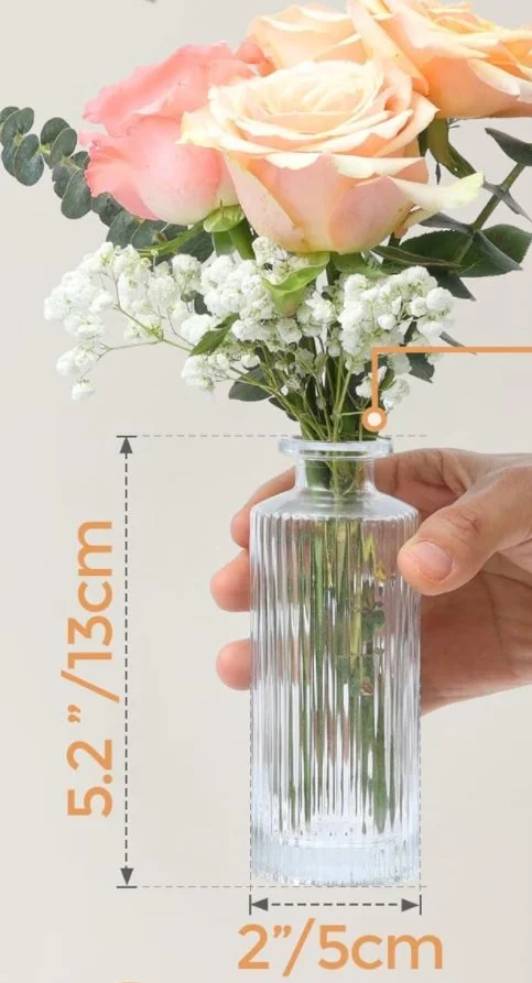 5" Ribbed Bud Vase- $1 each (10 available)