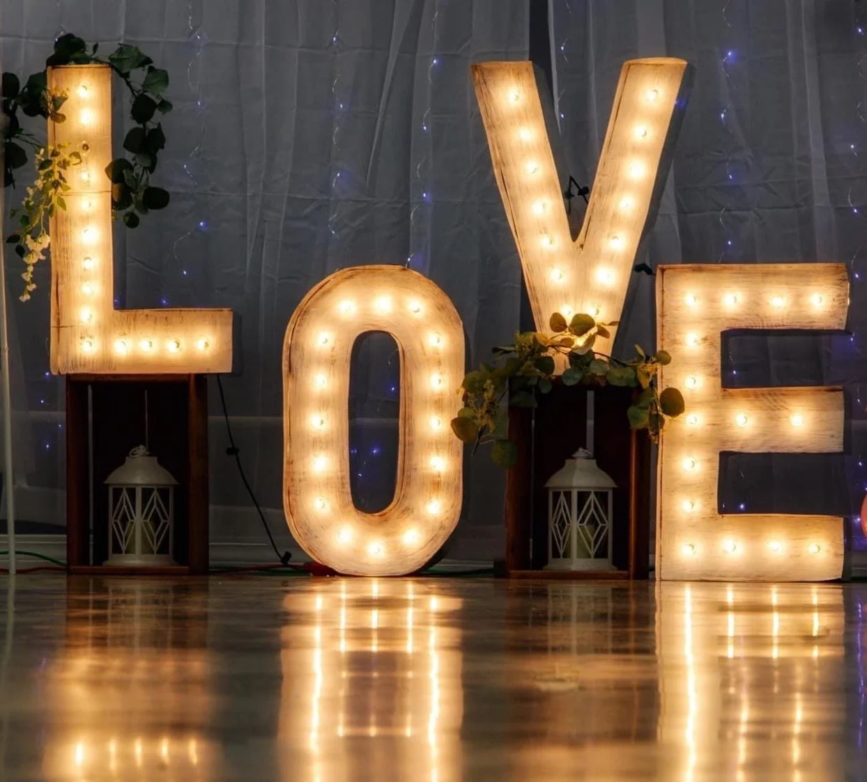 White 30" LOVE Letters (each letter must be plugged in) - $75 total