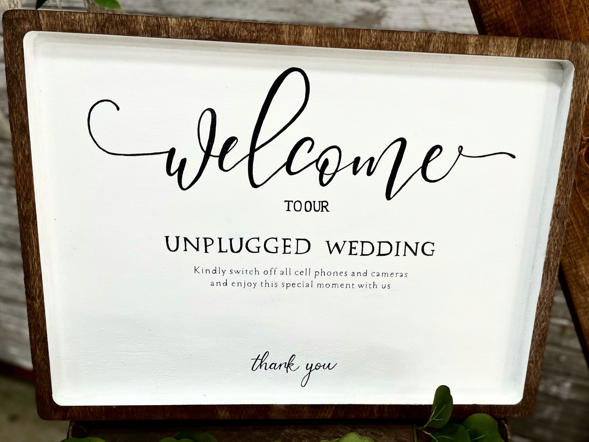 "Unplugged" Wooden Sign - $5