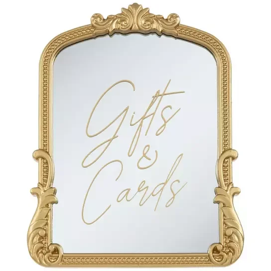 Gold Mirror "Gifts & Cards" (12"x9") - $3