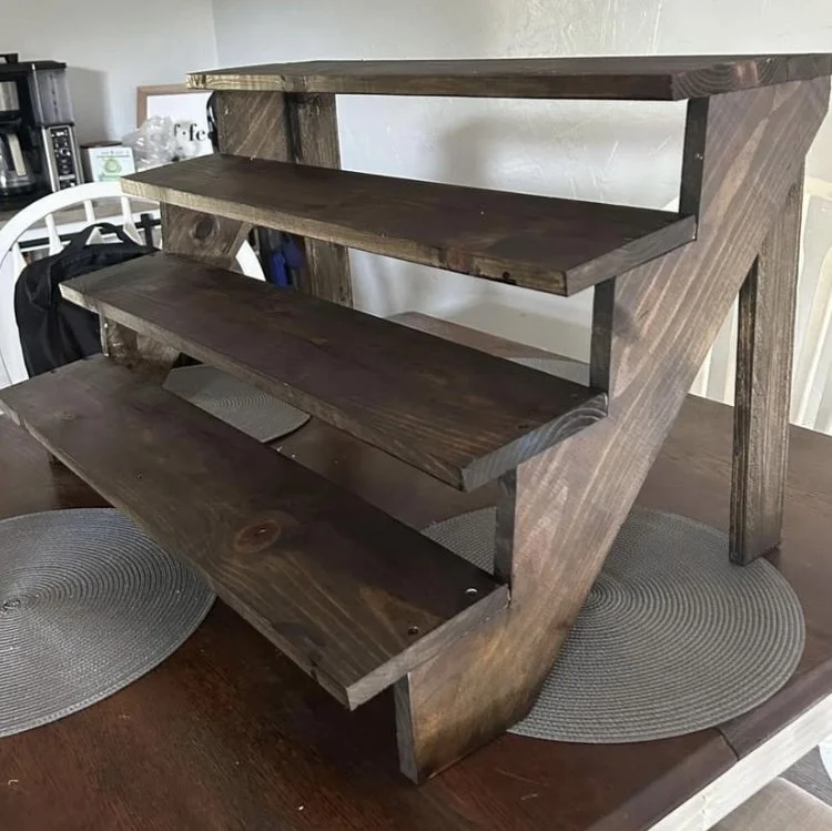 Cupcake Steps #2 (4 tier) 2 available - $15 each
18.5" Tall x 30" Long x 20.5" Wide