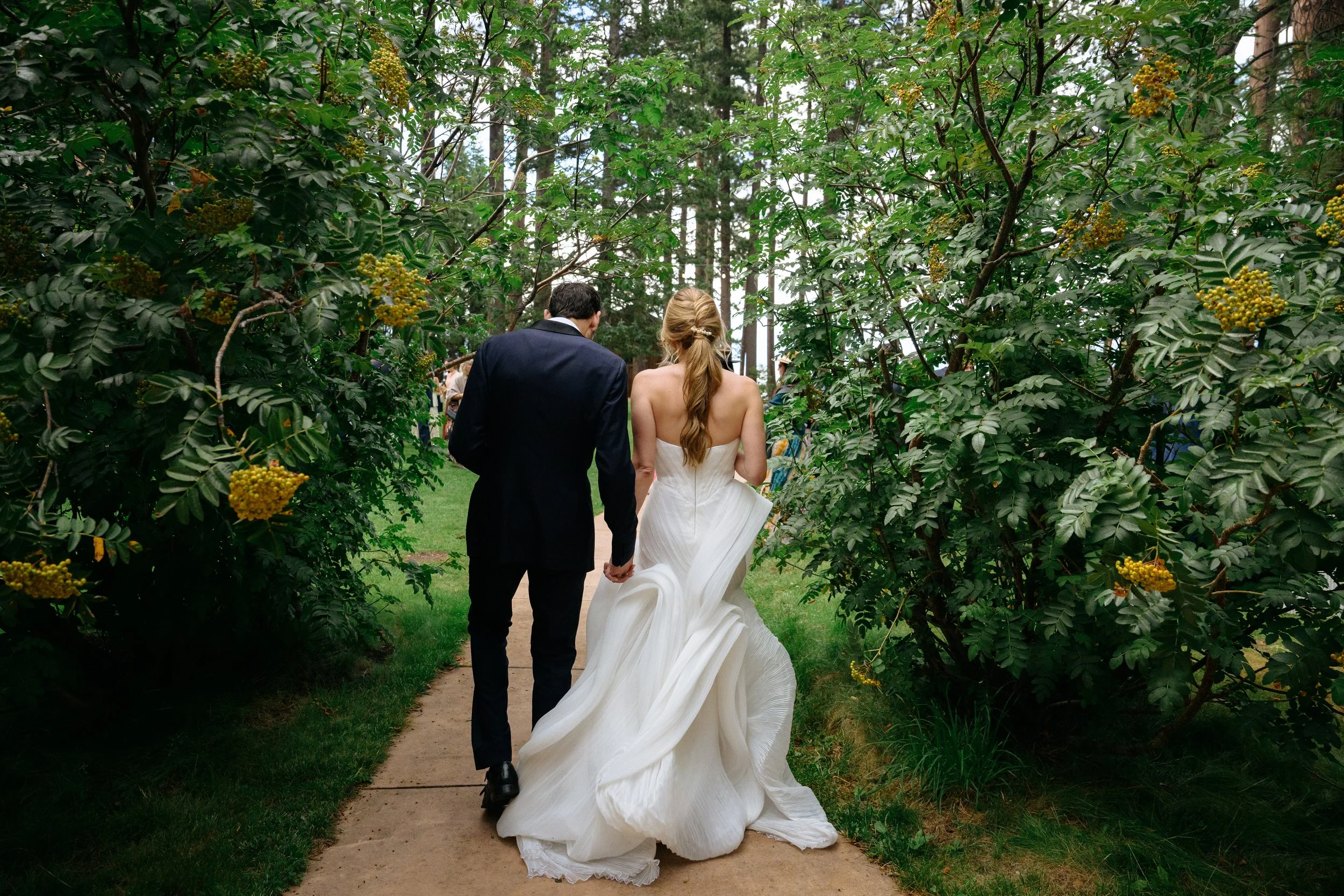 Modern wedding dress. Structural and shaped dress.