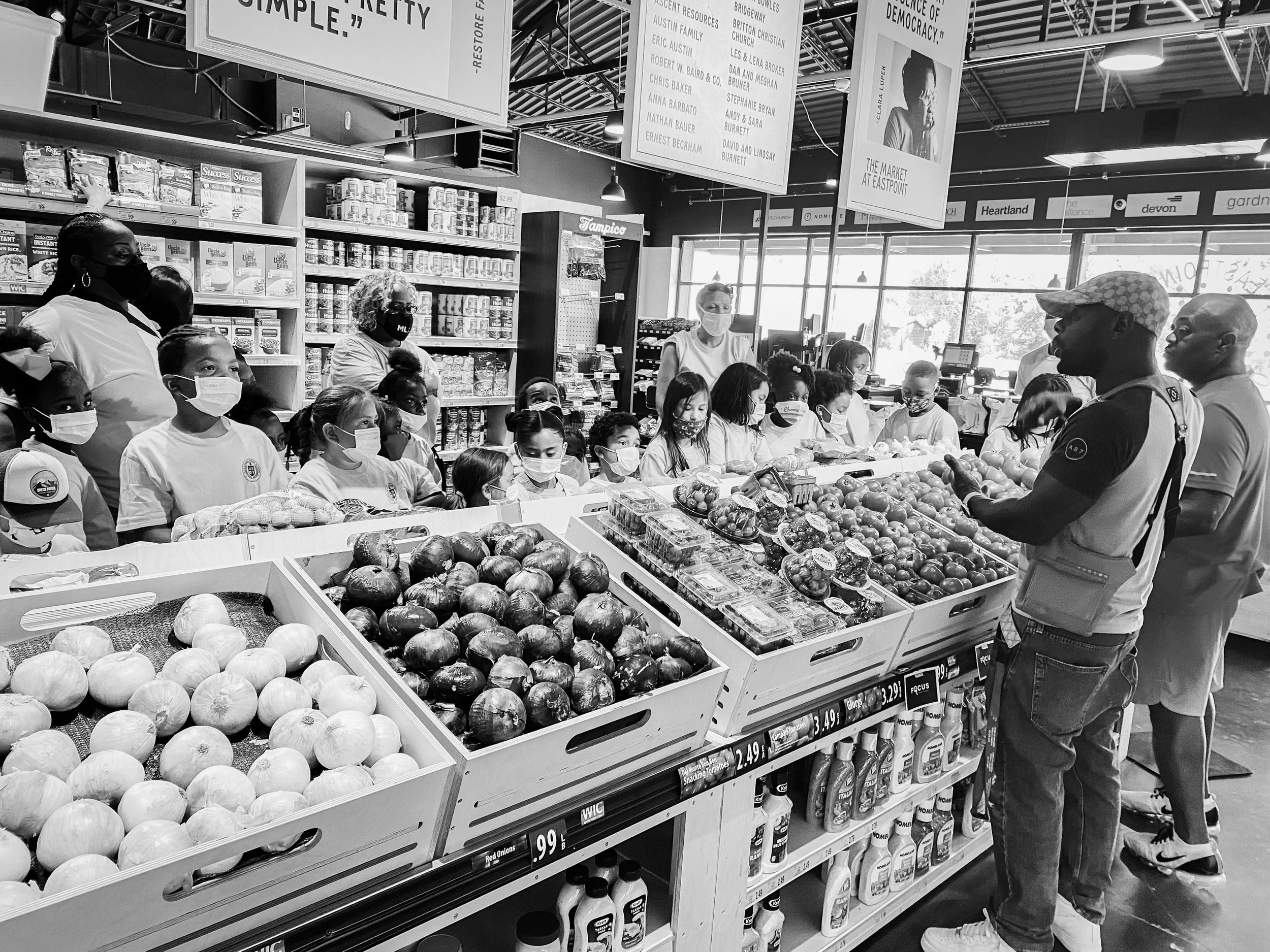Even cooler still, we were able to become the first Urban Market to accept Double Up Bucks & create a contract for local growers to sell direct through the Market at Eastpoint & Homeland Grocery Stores!  For ever $1 spent on ANY food stamp purchase, 