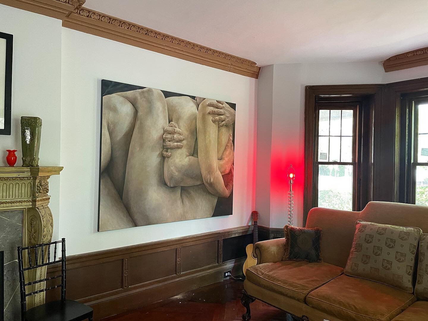 So grateful for the opportunity to display my work in the gorgeous @thederymansion where my studio has been for a little over a year and a half! All of the paintings on display here were created in this studio. I adore this place &amp; everyone invol