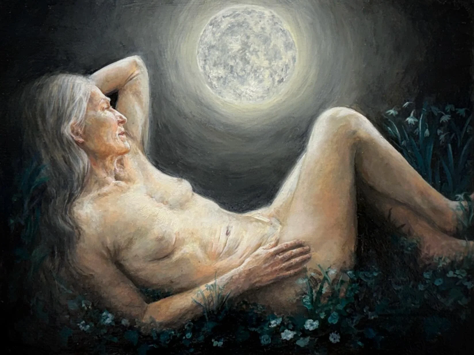 &ldquo;And She Drew Down the Moon&rdquo; 2026, oil on panel, 9&rdquo;x12&rdquo;

Ladies of Light: Summer Solstice Exhibition is on display in the Sanctuary Gallery at Merritt House in Easton 🌞 Visit by appointment @merritthouseeaston 

Featuring art