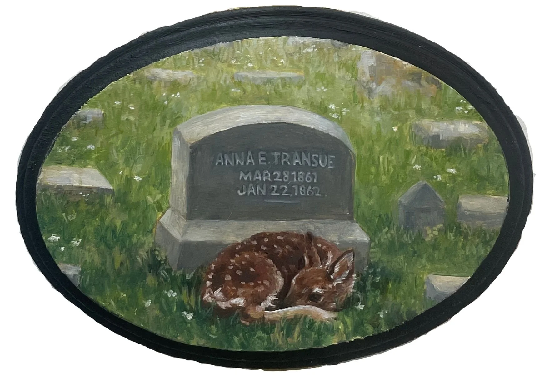 Primal Sympathy, 2025, oil on wood, 5" oval