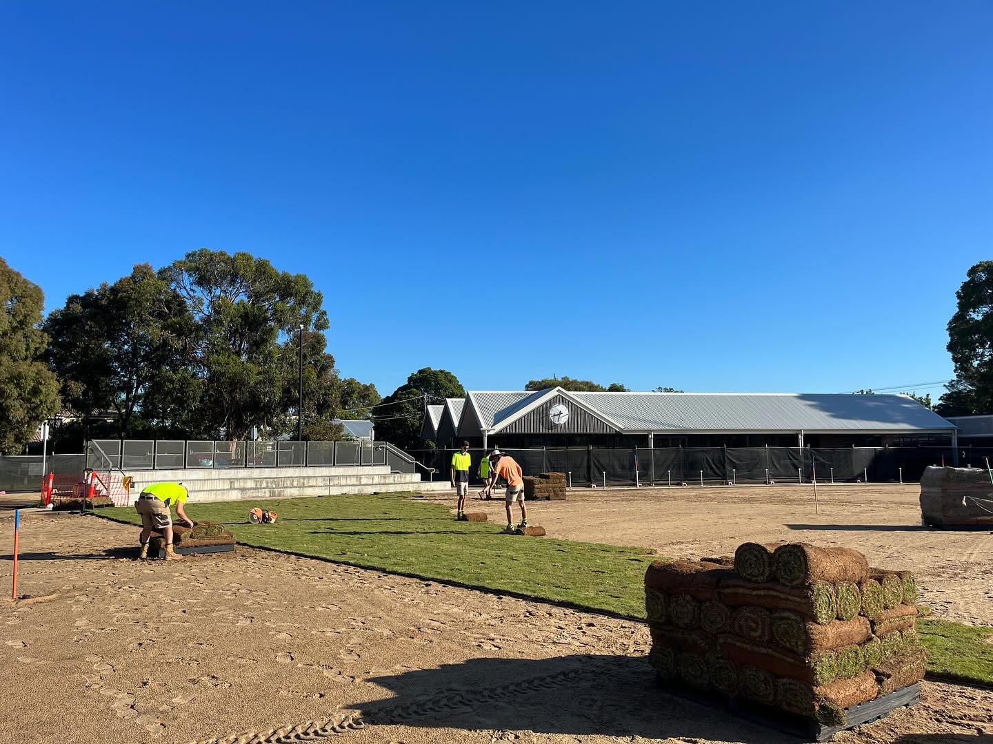 First of  several large projects to commence today 1.2 Ha of Santa Ana grown on sand supplied and installed in Brighton 🌴

&hellip; progress pics on the way!