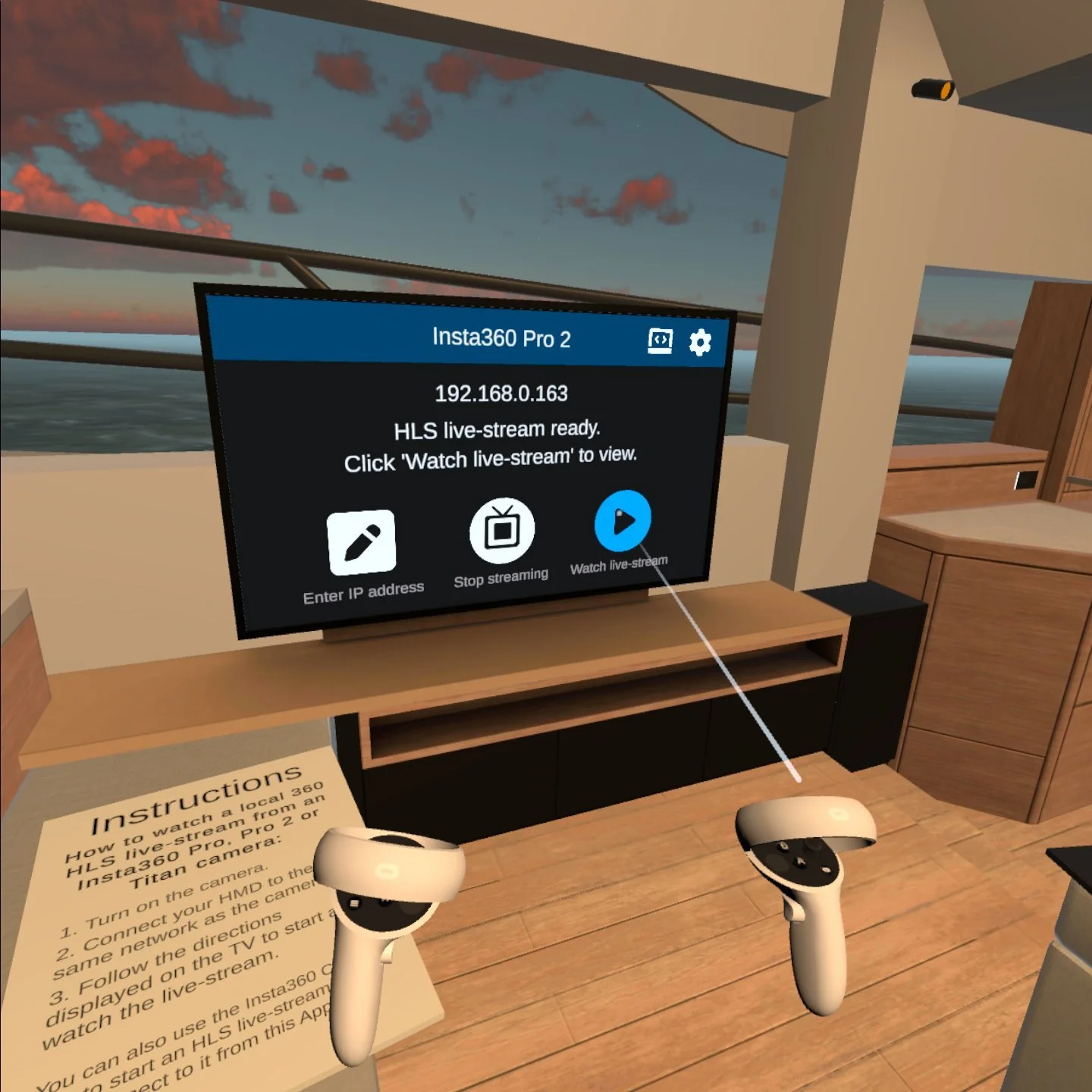 Mantis Sub Livestream VR App for Oculus Quest