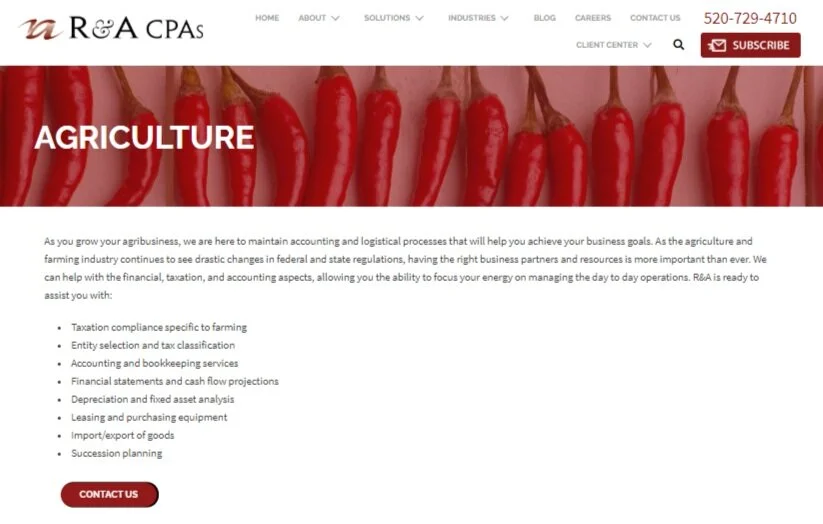 website industry page