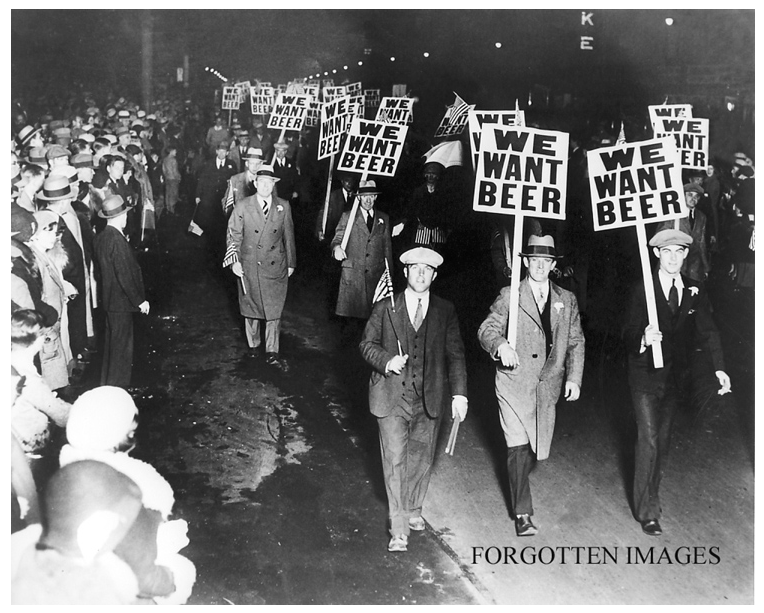 Men protesting the prohibition.