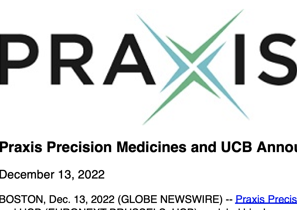 Collaboration between UCB and Praxis for a KCNT1 Small Molecule