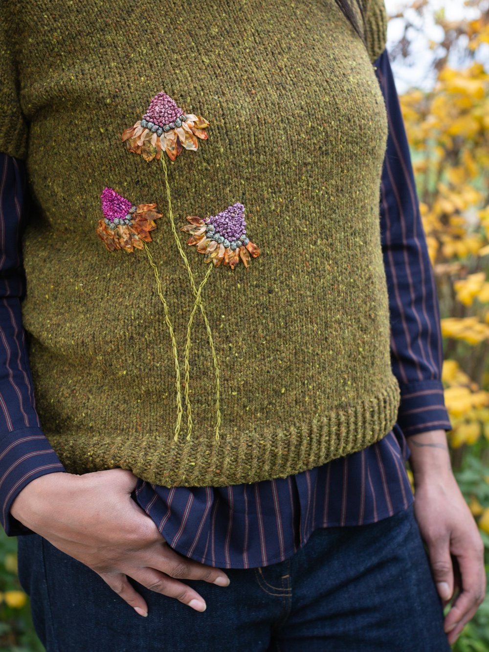 Embroidery on Knits by Judit Gummlich | Laine Publishing — flock |  Sustainable Yarn and Knitting Store