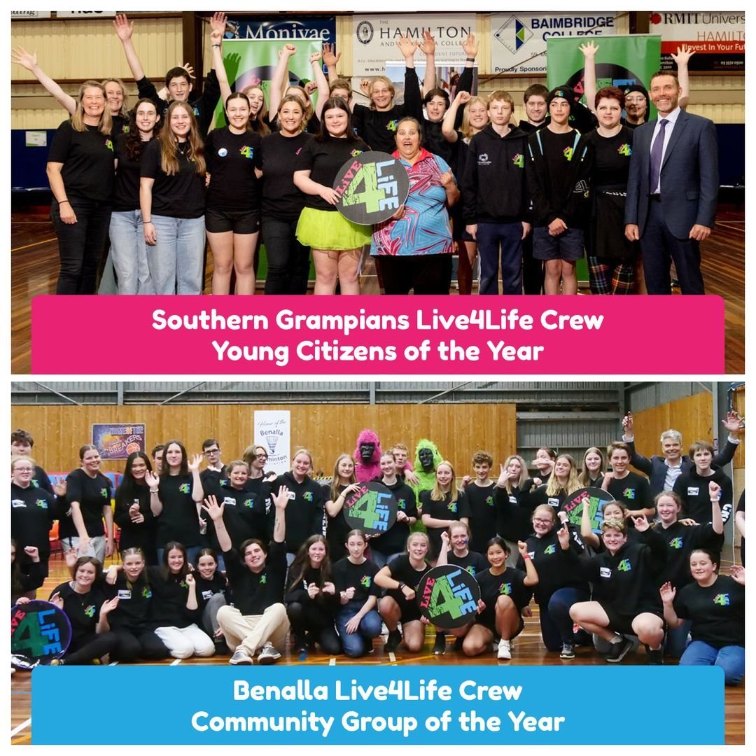 Exciting news! Our Live4Life Crew has been announced as YOUNG CITIZENS OF THE YEAR in the Southern Grampians.&nbsp;&nbsp;