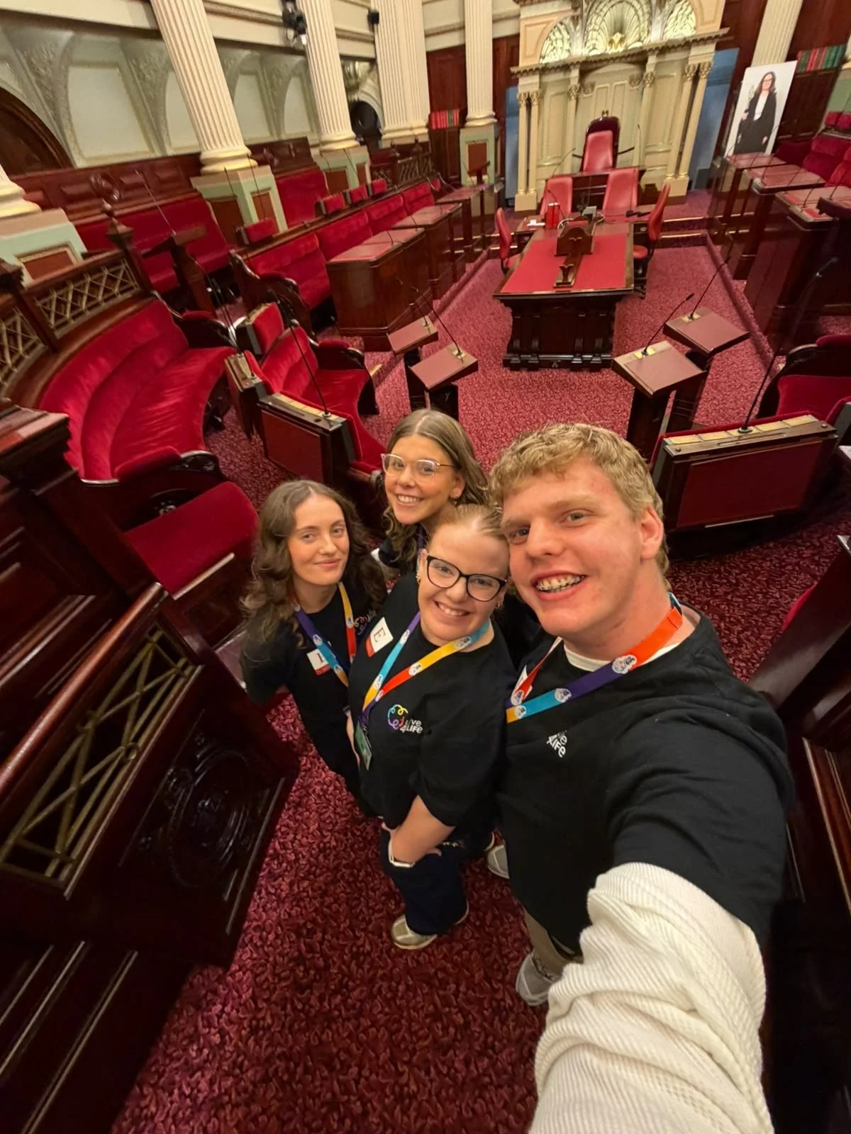 Crew4Life with Bridie in chamber.JPG