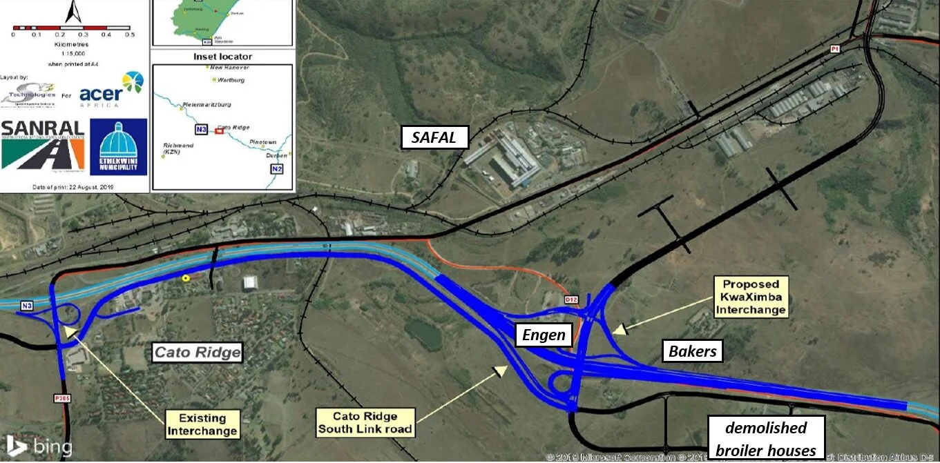 Graphic by Acer (with inclusions by bridge) of the proposed KwaXimba interchange