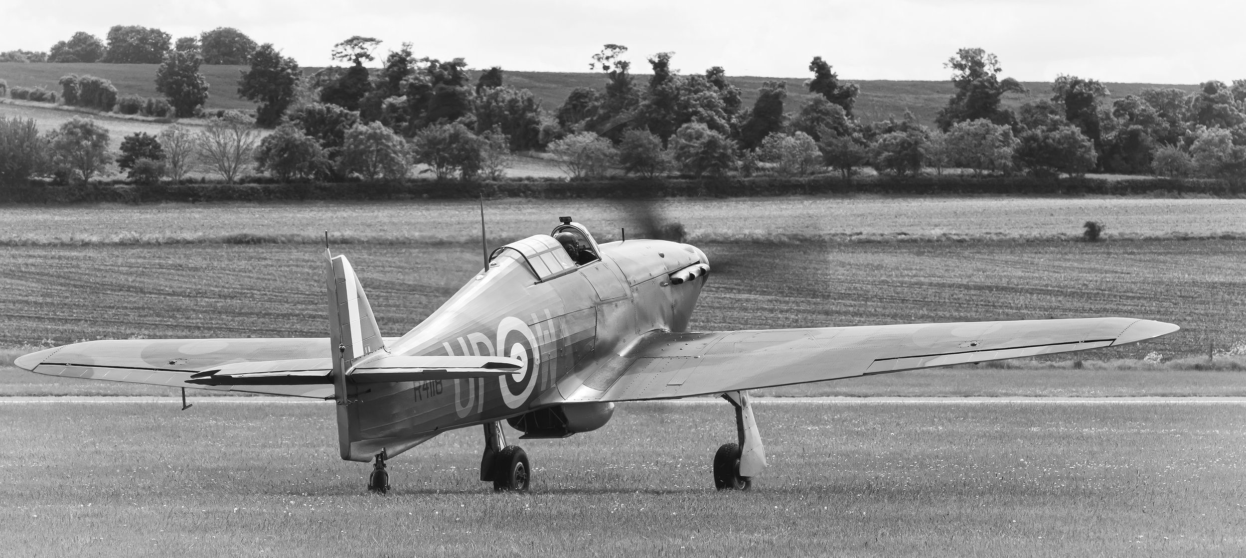 This Hawker Hurricane Mk1 R4118 is said to be the most historic fighter aircraft to have survived the war. It was delivered new to 605 (County of Warwick) Squadron at Drem on 17 August 1940. During the Battle of Britain it flew 49 sorties from Croydo
