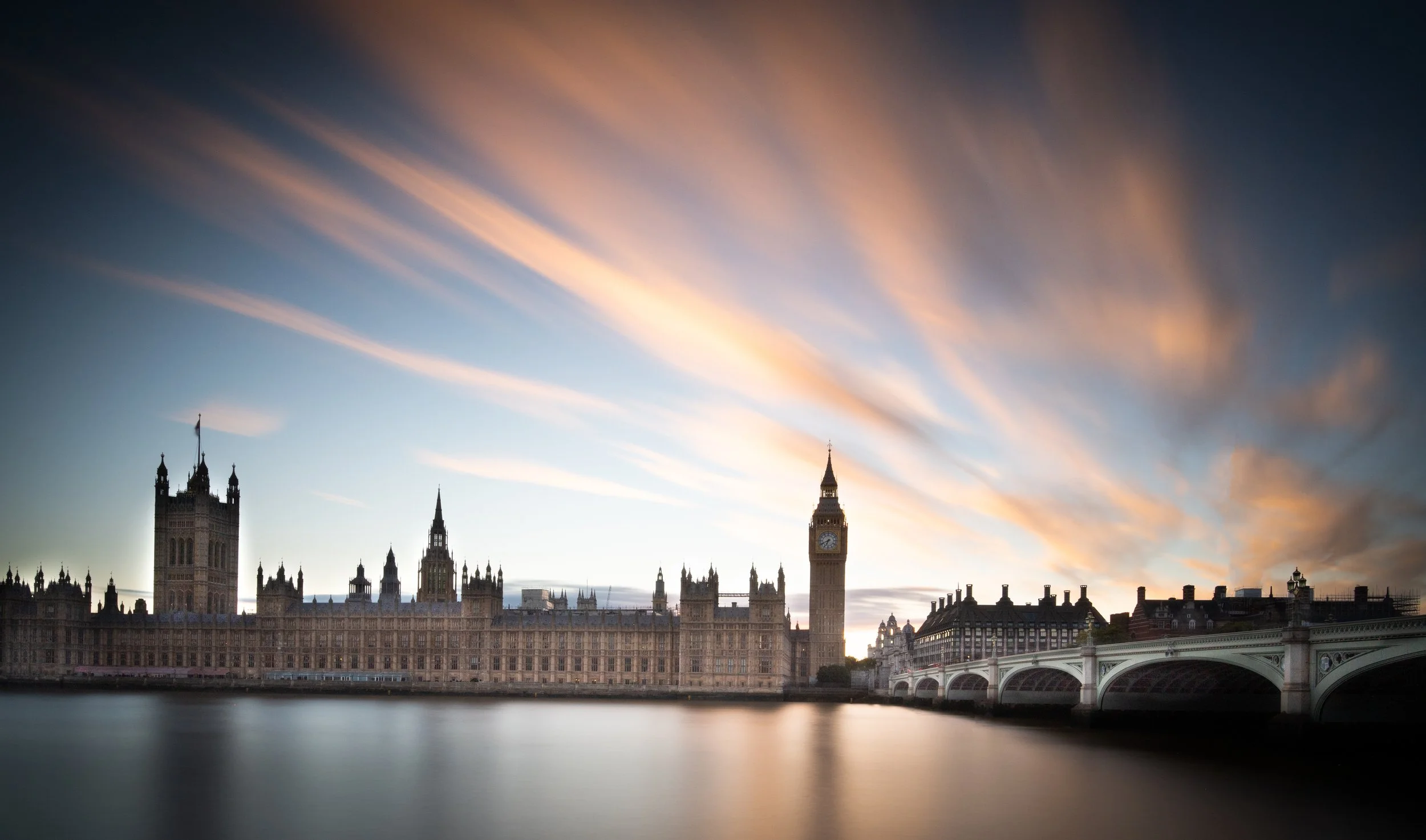 Sunset over the Houses of Parliament, London (Copyright 2024 © peterclaphamphotography)