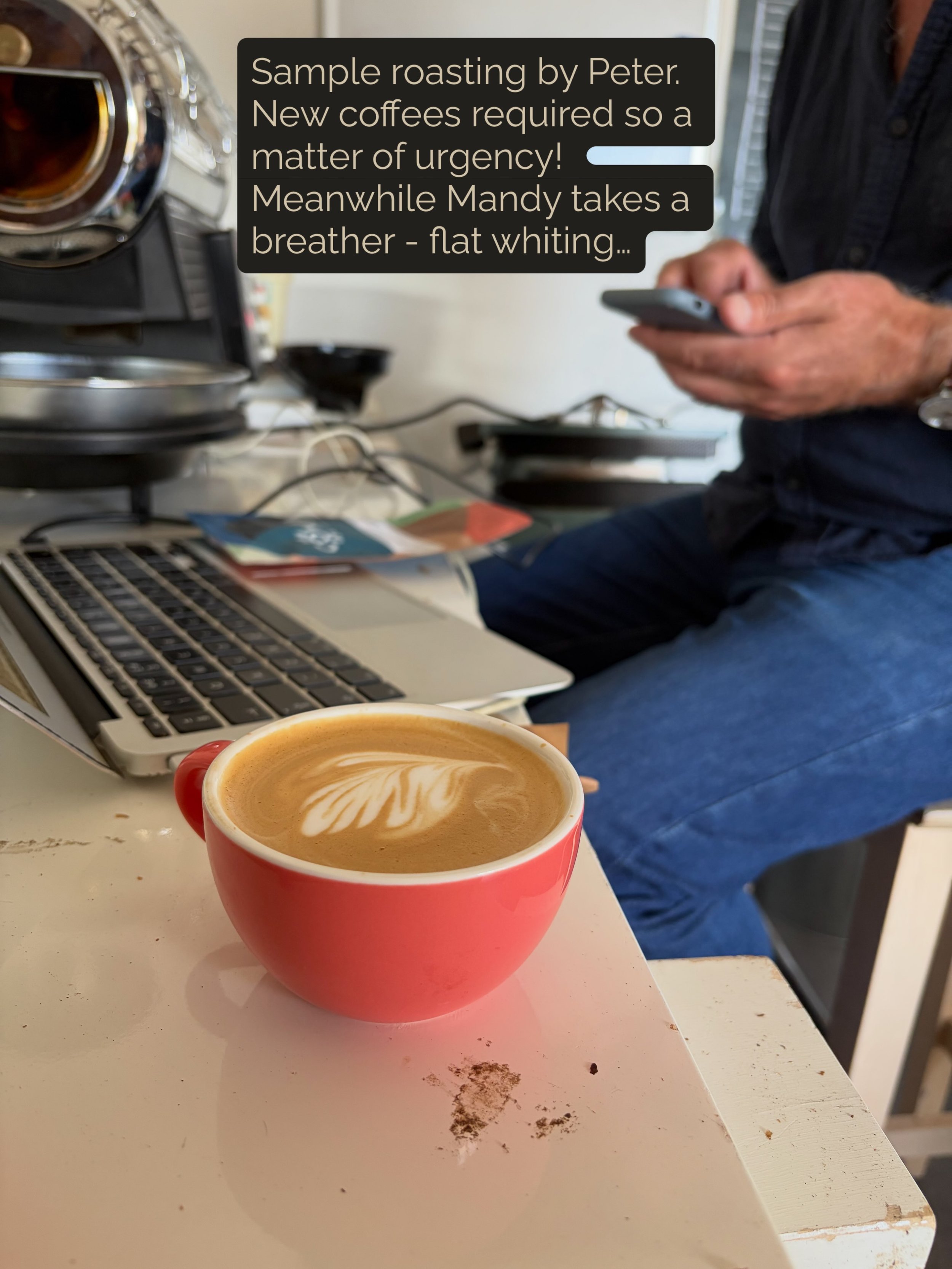 Stocks are low&hellip;the search for the new season coffees is on and much sample roasting is taking place. Good to have Peter back in the roastery to assist with this &hearts;️.

Fowey bound shortly! Remembering how we&rsquo;d love a @mardy.bakery d