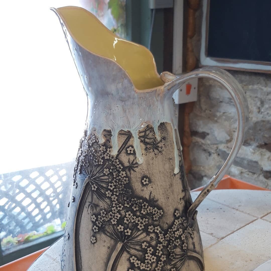 Sometimes you open the kiln and it's a wow! This jug is a lucky jug as I broke the collar/spout when it was dry, so carefully removed the rest, sprayed it alot and put a new/different spout on. Tried out new colour combo, what do you think?
#ceramics