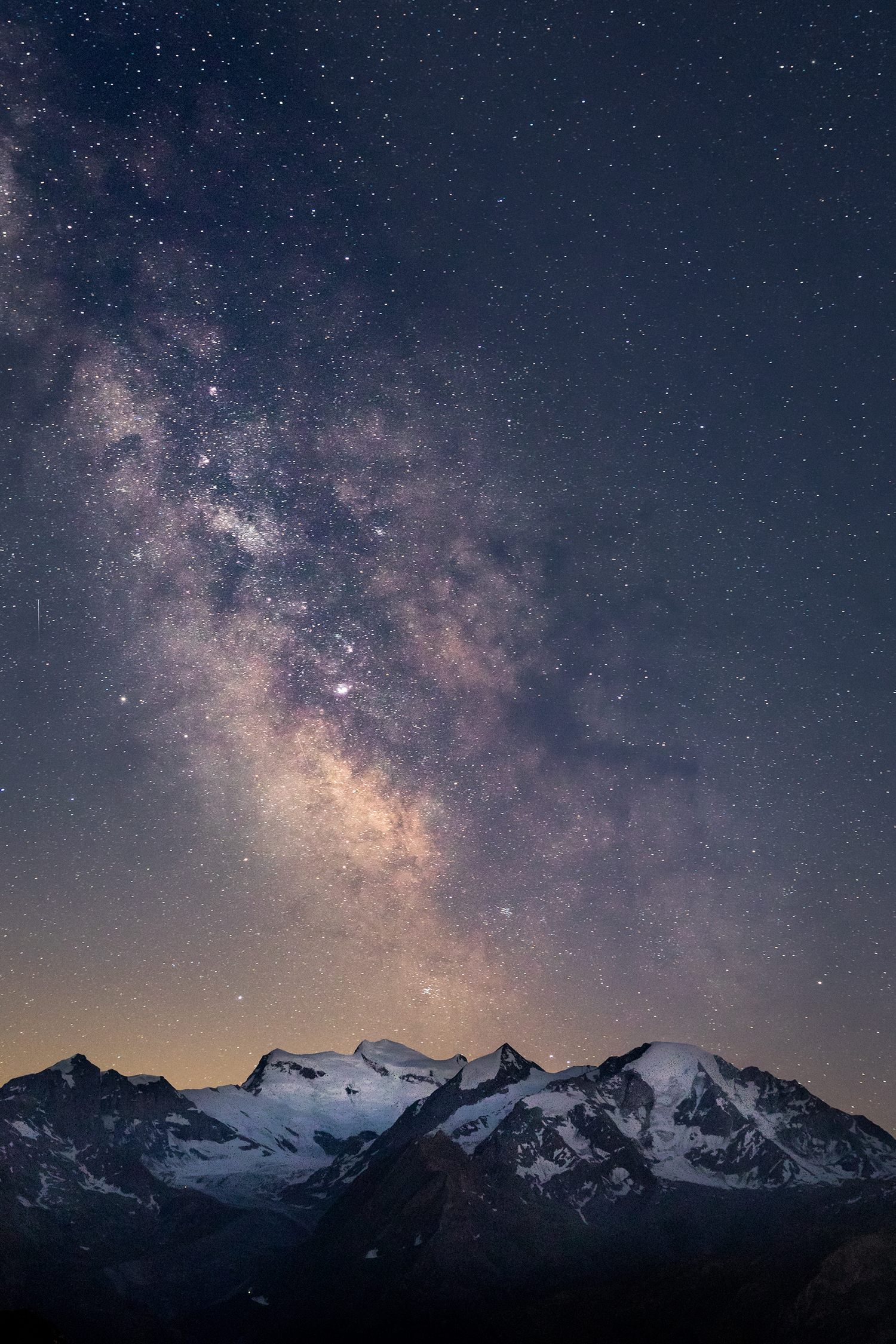 The Grand &amp; Petit Combin under the Milky Way on 20th July 2020