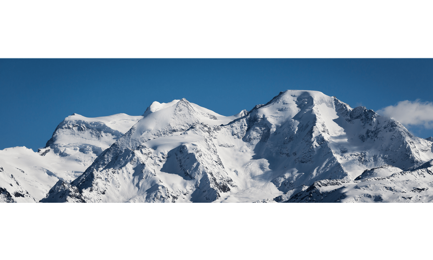 Verbier Panorama XIII shown at 90 x 30cm (Panoramic) in a living room
