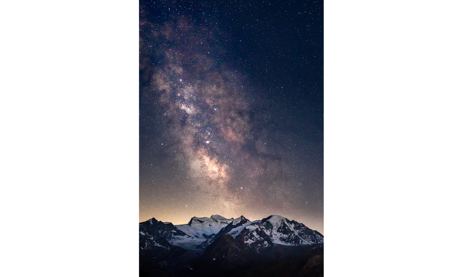 The Milky Way over les Combins shown at 20 x 30cm (Standard 3:2) in a living room