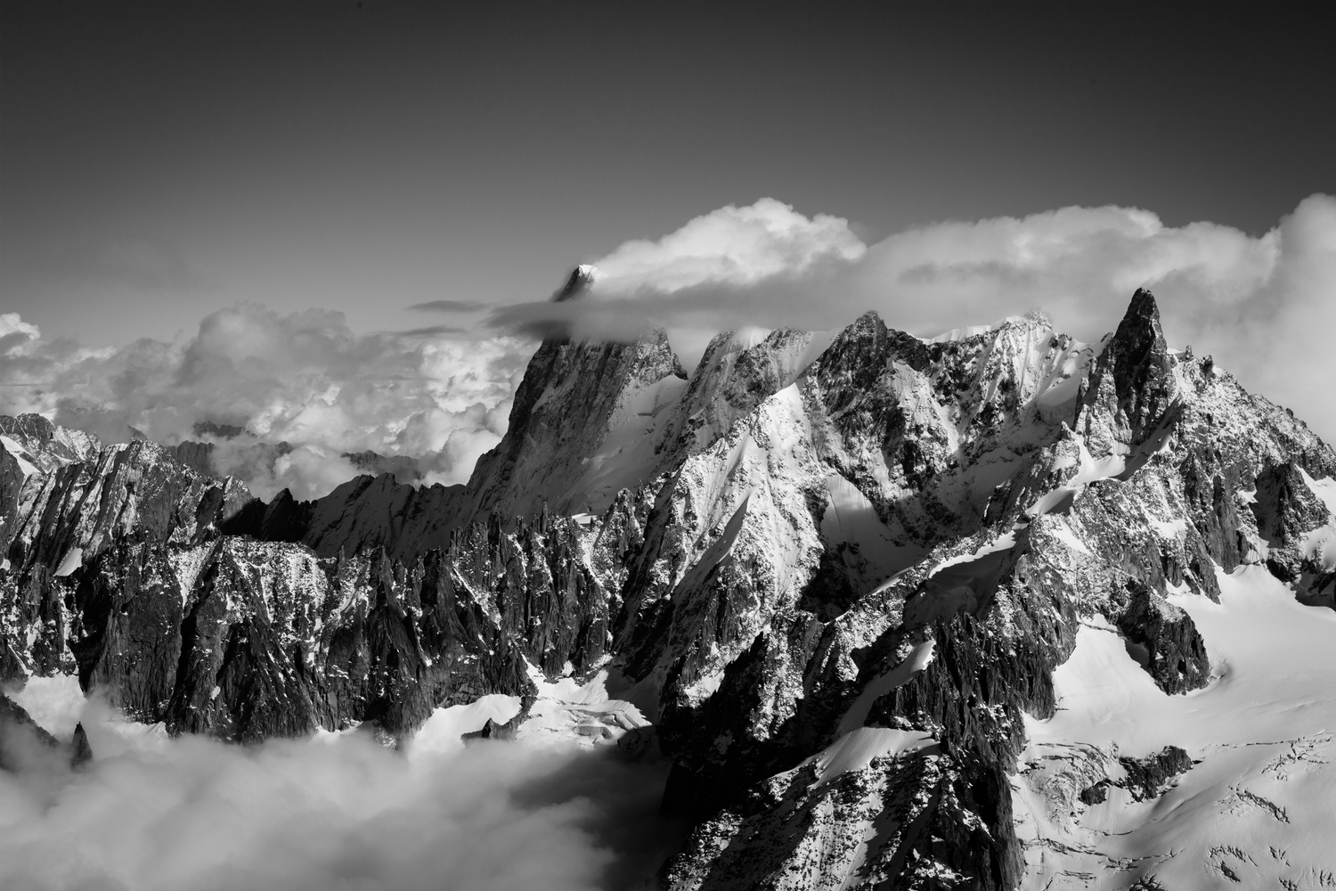 Chamonix Highs B & W shown at 30 x 20cm (Standard 3:2) in a living room