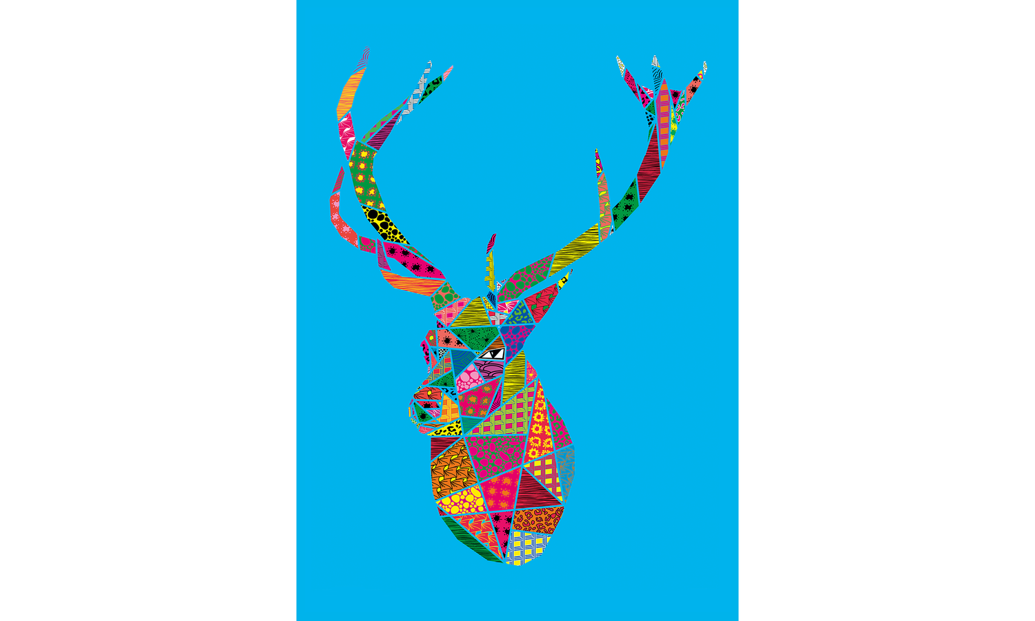 Alpine Stag shown at 29.7 x 42cm (A3) in a living room