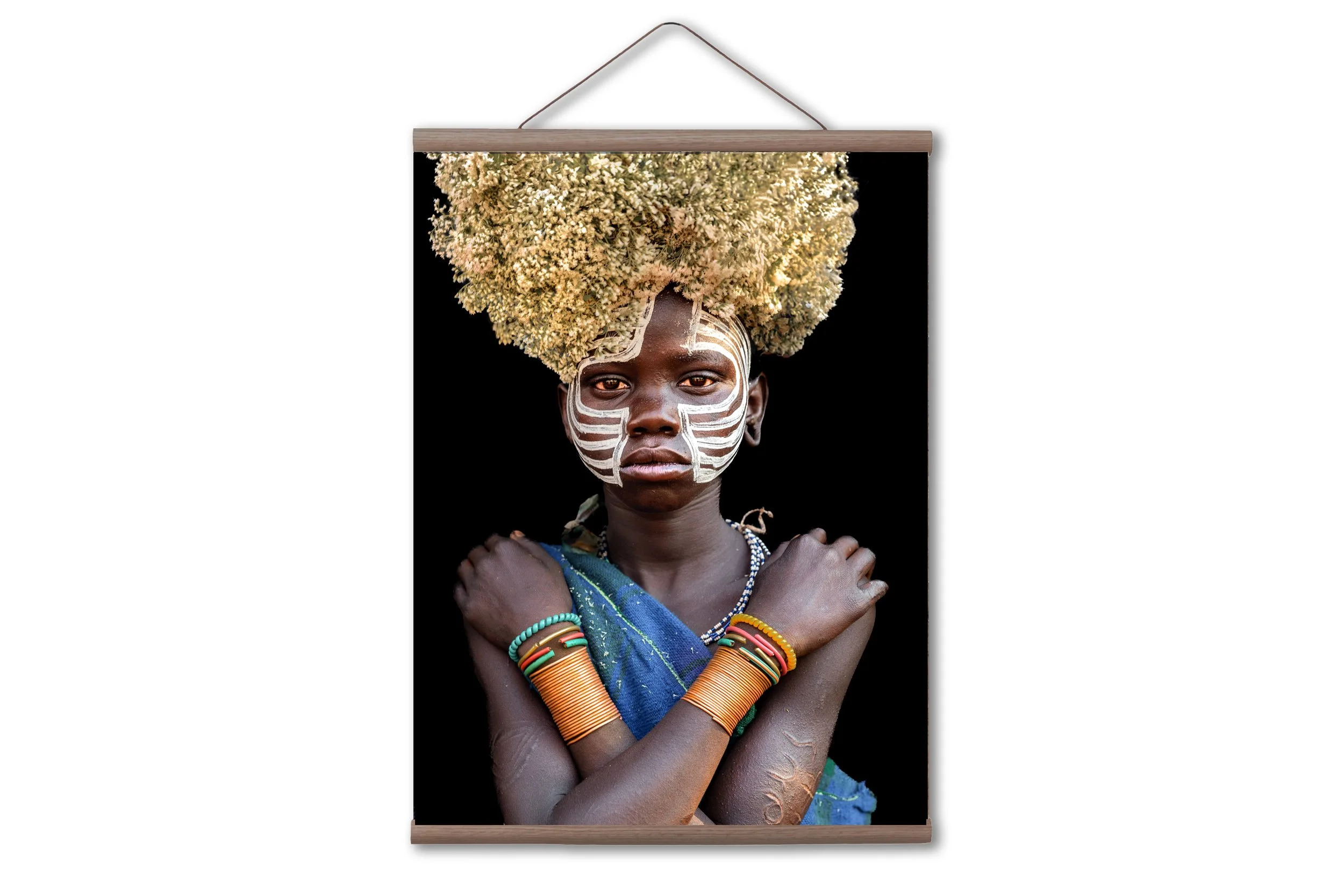 Suri girl with floral head dress