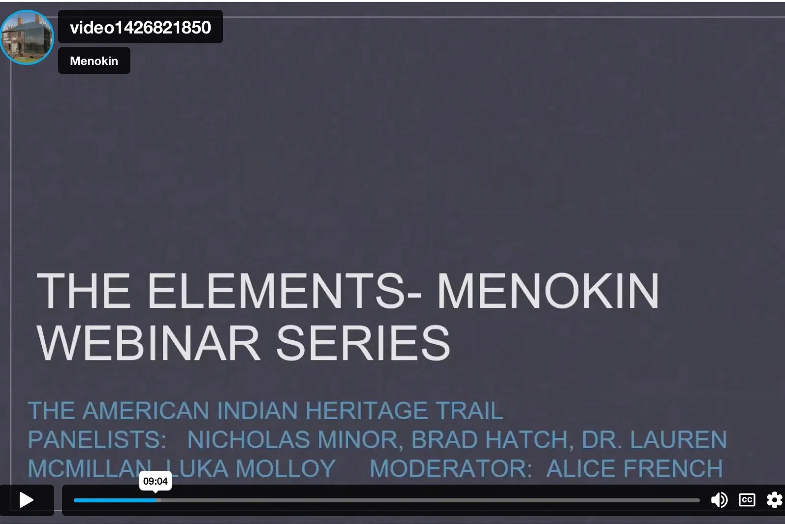 Watch American Indian Heritage Trail Webinar 