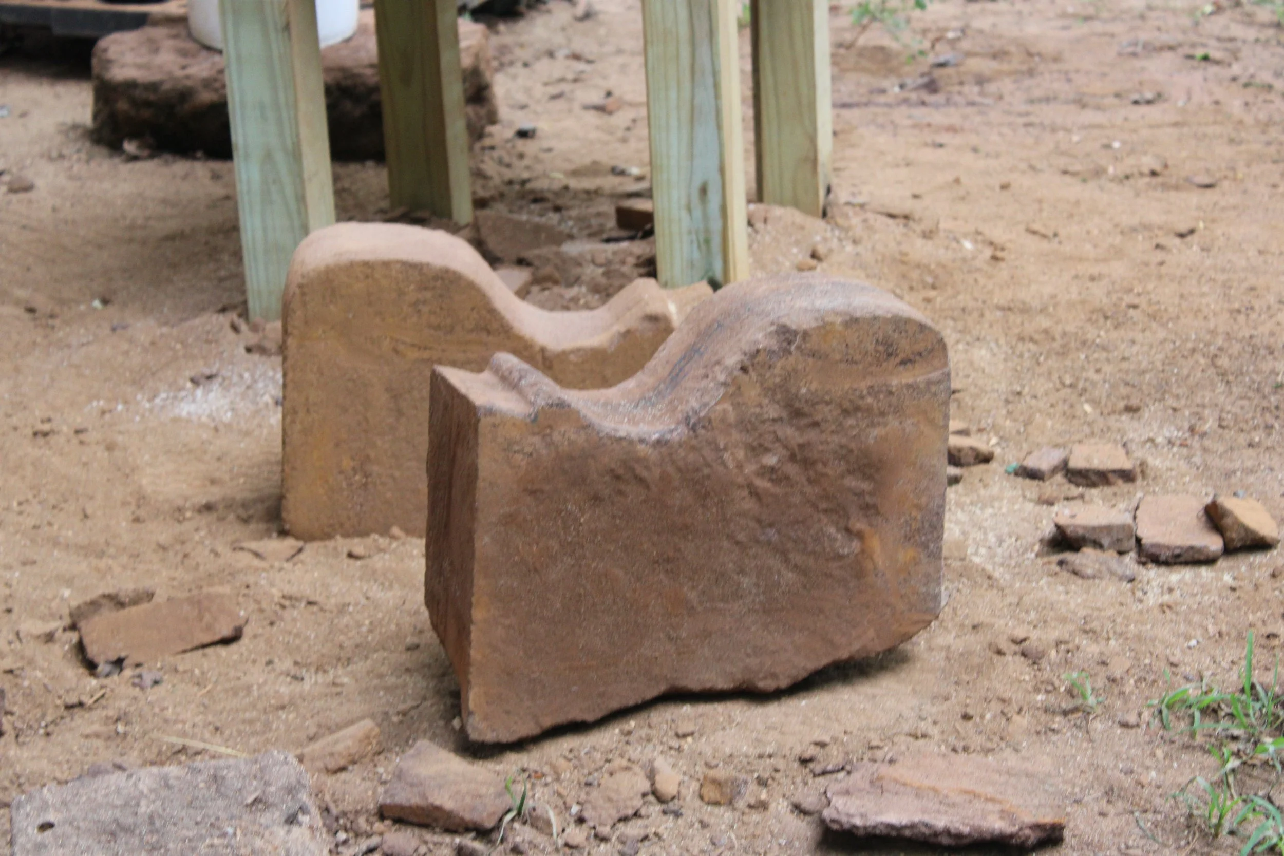 Console stone replicas (before the decorative design work)