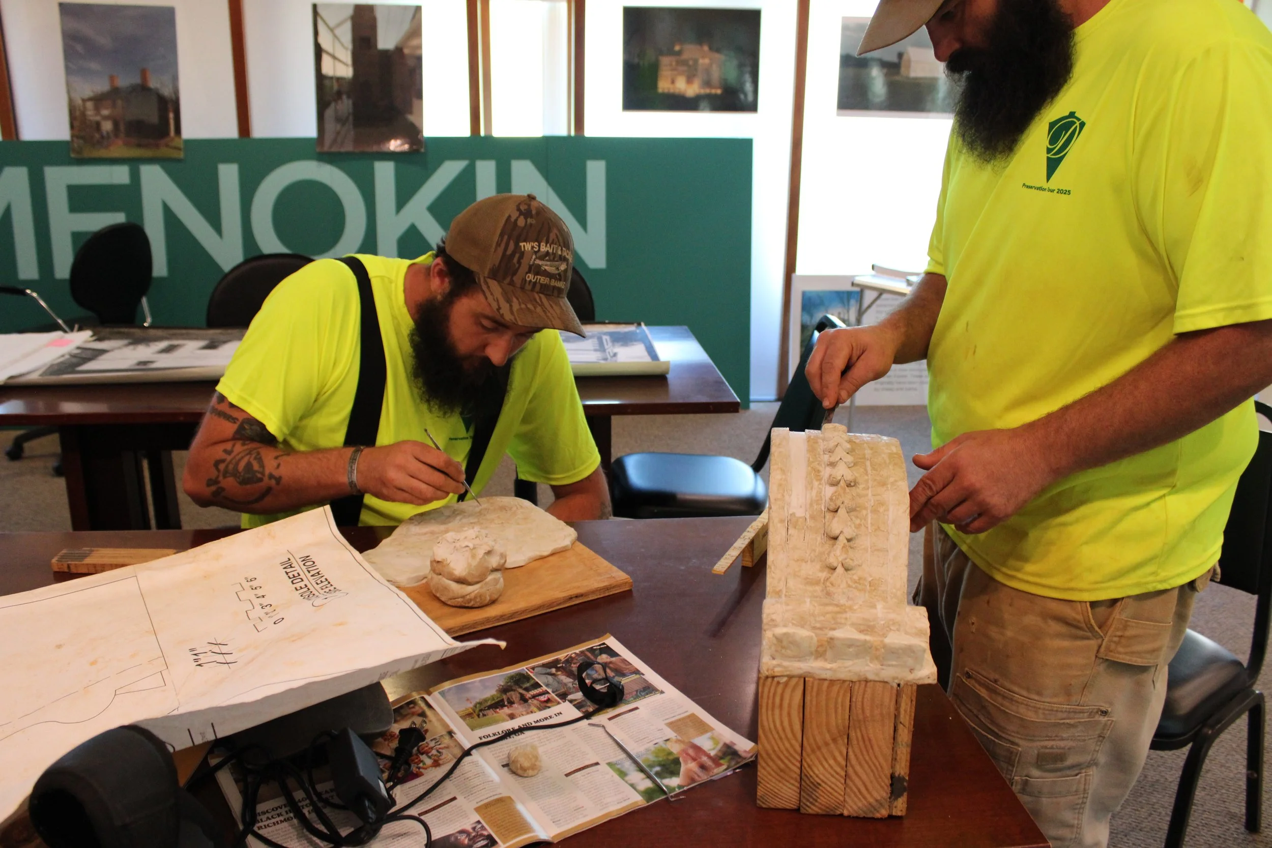 Clay models of the console stone