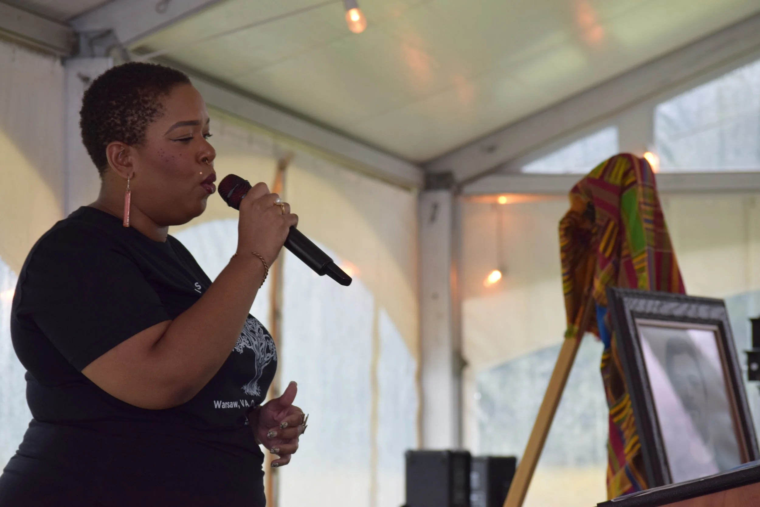 Spirituals were sung by Veronica Williams, Descendant